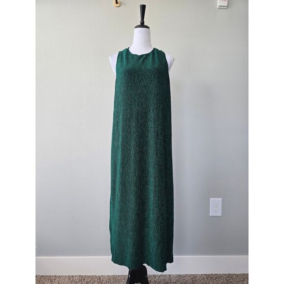 Maeve by Anthropologie Emerald Green Textured Halter Midi Dress Size M Cottage - Picture 2 of 9